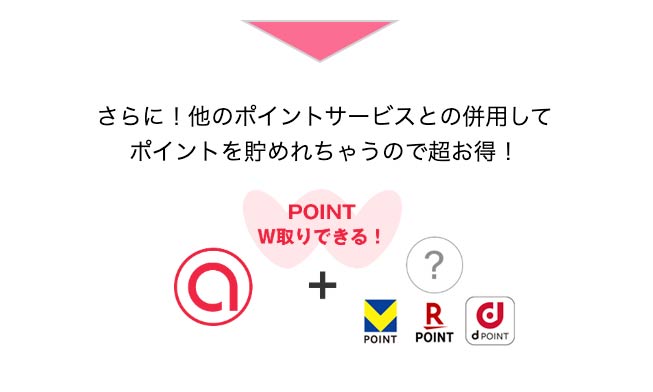 他のポイントサービスと併用可能。ポイントW取りできる